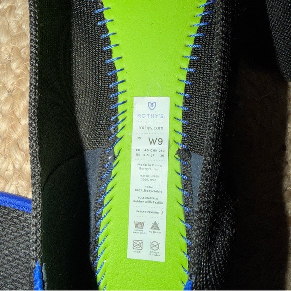 Rothy's The Flat Black Women's Slip On Flats Size 9 - Picture 7 of 10